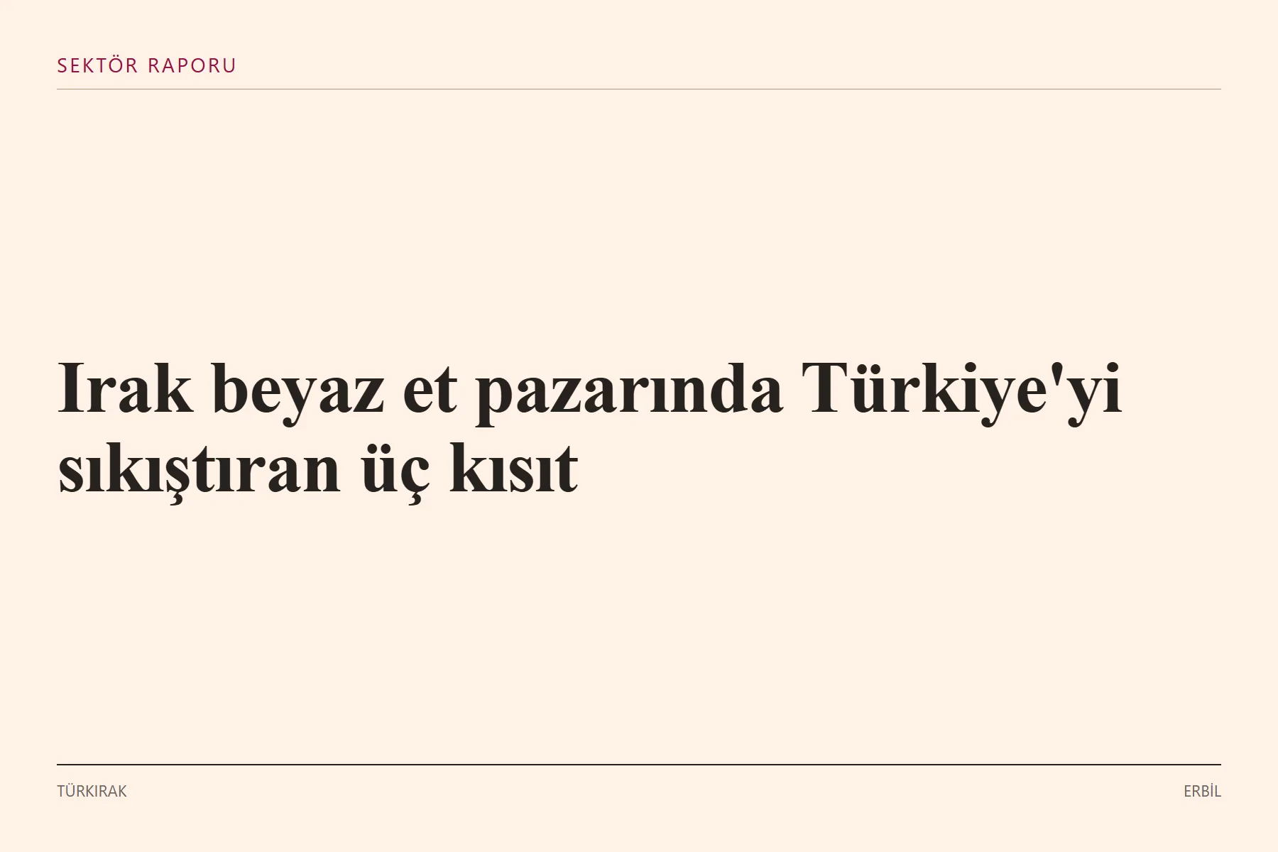 Grafik: Irak beyaz et pazarında Türkiye'yi sıkıştıran üç kısıt