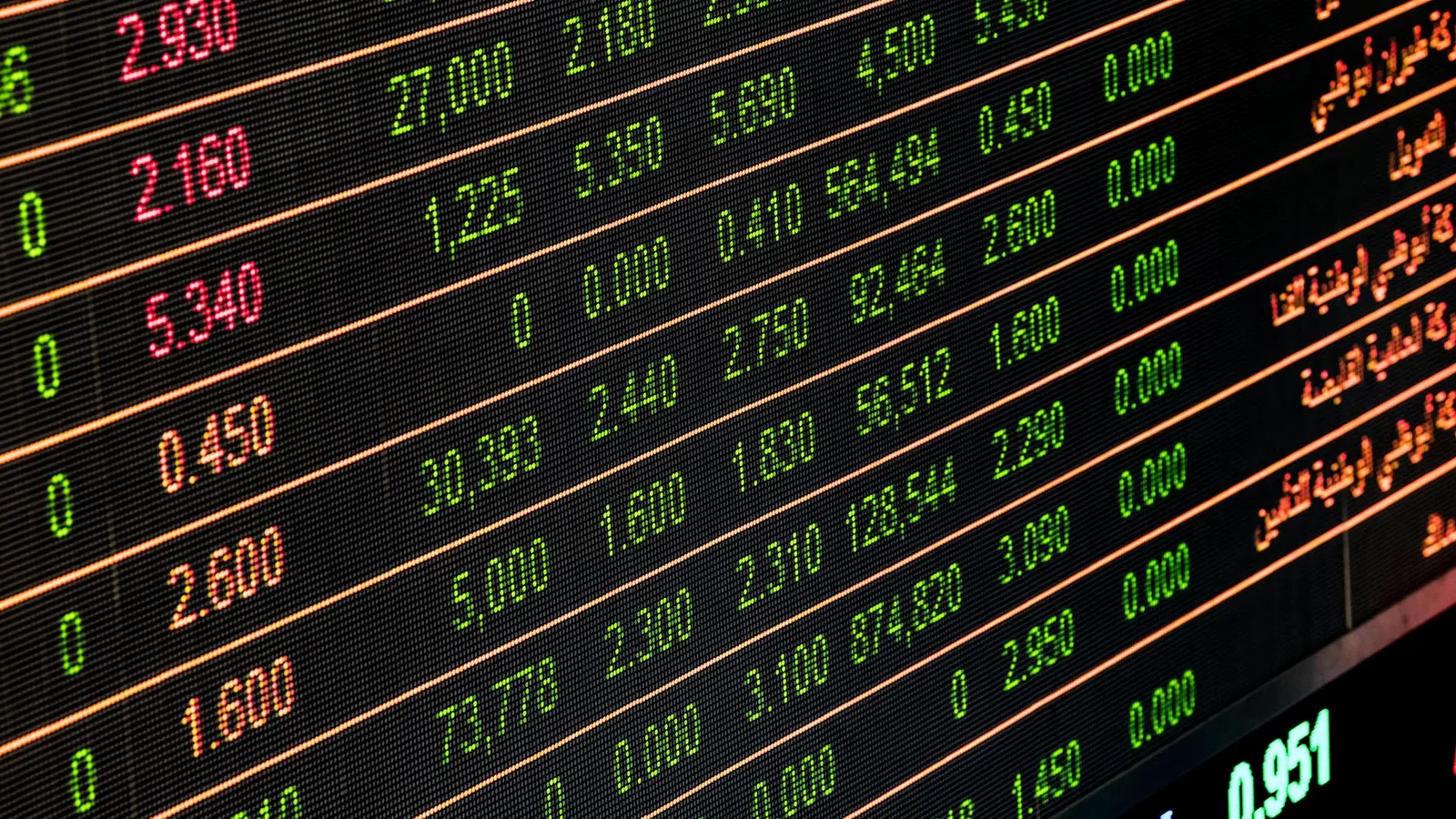 BAĞDAT: Rakam ve veri dolu borsa ekranı yakın plan